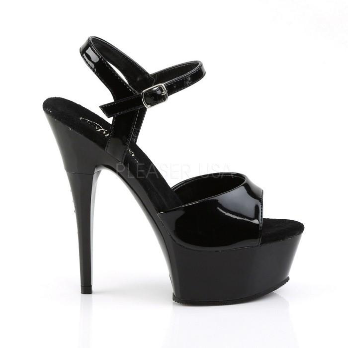 Pleaser プリーザー サンダル 厚底 黒 ブラック エナメル 15 cm ヒール 高め レディース メンズ ラインストーン ストラップ ハイヒール 靴 大きいサイズ 取寄 | Pleaser | 04