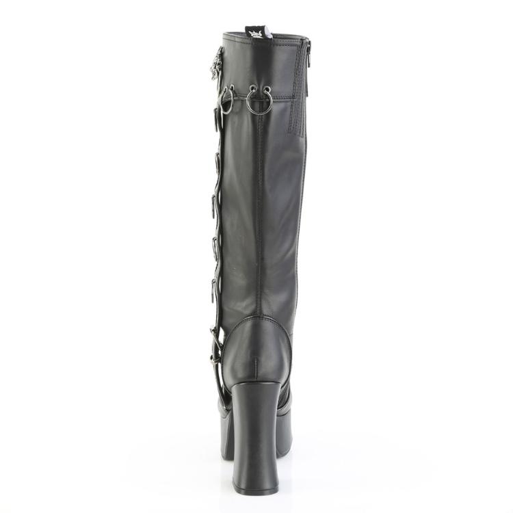 demonia デモニア 厚底 ブーツ ロングブーツ 約 11cm ヒール 12cm 黒 ブラック 合皮 チャンキーヒール 大きいサイズ 靴 シューズ レディース CHARADE-211 取寄 | Pleaser | 03