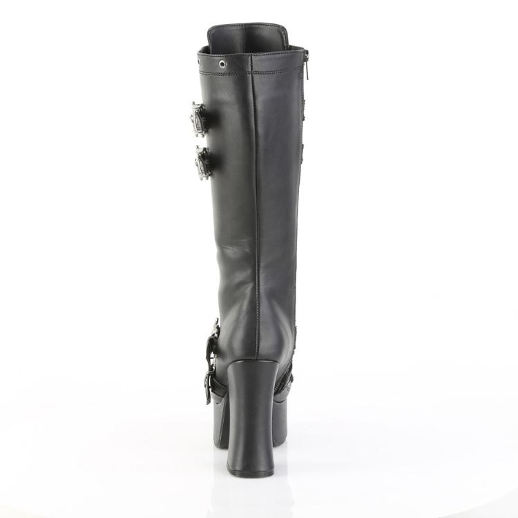 demonia デモニア 厚底 ロングブーツ ミドルブーツ 11cm ヒール 12cm 黒 ブラック 合皮 大きいサイズ 厚底靴 靴 シューズ レディース メンズ CHARADE-230 取寄 | Pleaser | 03