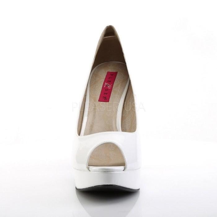 Pleaser プリーザー パンプス 厚底 白 ホワイト エナメル 13 cm ヒール 高め レディース メンズ ハイヒール ピンヒール ピープトゥ 靴 大きいサイズ 取寄 | Pleaser | 01