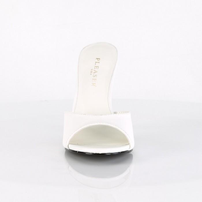 Pleaser プリーザー ハイヒール ミュール サンダル 大きいサイズ 小さいサイズ 白 ホワイト 10 cm ヒール レディース メンズ ピンヒール キャバ ヒール 取寄 | Pleaser | 01