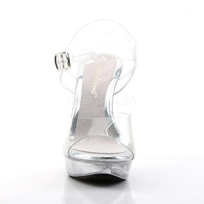 キャバ サンダル 厚底 Pleaser プリーザー 13 cm ヒール ハイヒール ピンヒール クリアヒール クリア ラメ ストラップ レディース メンズ 大きいサイズ 取寄 | Pleaser | 01