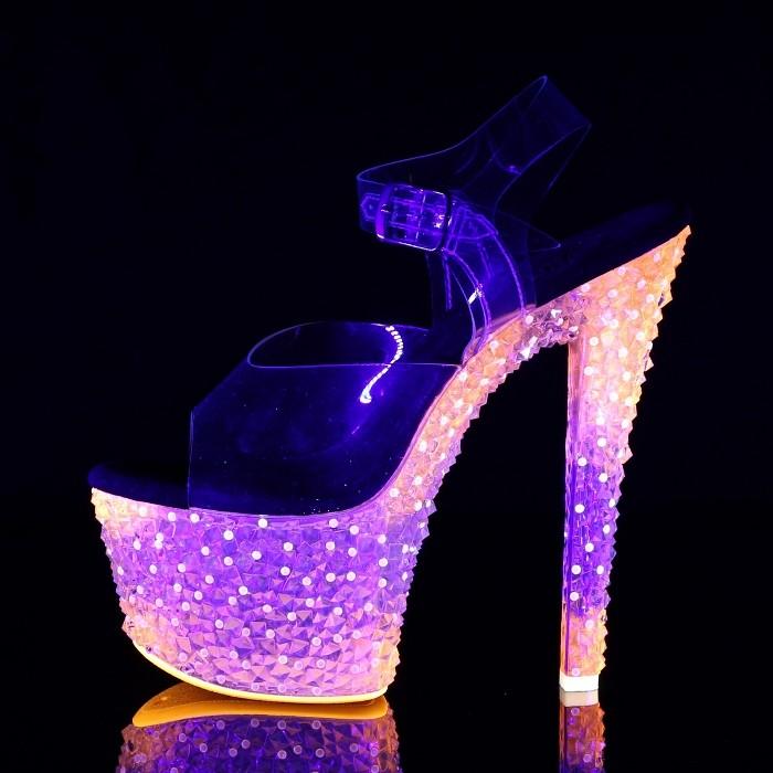 Pleaser プリーザー サンダル 18 cm ヒール クリア オレンジ ネオン ストラップ ハイヒール 大きいサイズ 小さいサイズ 靴 シューズ レディース メンズ 取寄 | Pleaser | 02