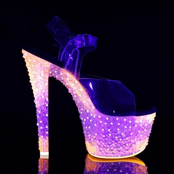 Pleaser プリーザー サンダル 18 cm ヒール クリア オレンジ ネオン ストラップ ハイヒール 大きいサイズ 小さいサイズ 靴 シューズ レディース メンズ 取寄 | Pleaser | 04
