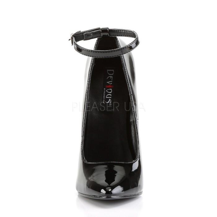 Pleaser プリーザー パンプス ハイヒール 大きいサイズ 小さいサイズ 黒 ブラック エナメル 16 cm ヒール 高め レディース メンズ ポインテッドトゥ ベルト 取寄 | Pleaser | 01