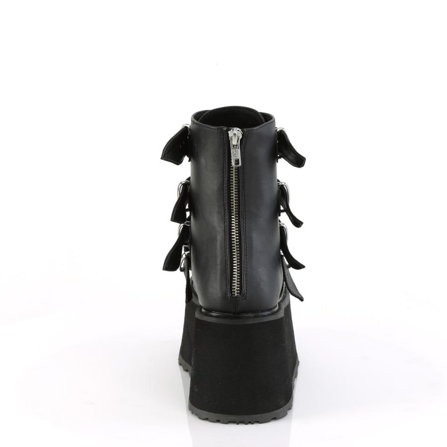 demonia デモニア 厚底 アンクルブーツ ショートブーツ 厚底 9cm ヒール 黒 ブラック つや消し ベルト シューズ 厚底靴 レディース メンズ DAMNED-105 取寄 | Pleaser | 03