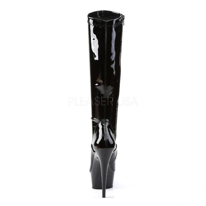 ロングブーツ 厚底 Pleaser プリーザー ブーツ 15 cm ヒール ハイヒール 黒 ブラック エナメル バックサイドジッパー 大きいサイズ 靴 レディース メンズ 取寄｜dimples｜04