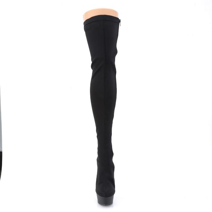 ニーハイブーツ サイハイブーツ 厚底 Pleaser プリーザー 15 cm ヒール ハイヒール 黒 ブラック ストレッチ 編み上げ 大きいサイズ 靴 レディース メンズ 取寄 | Pleaser | 01
