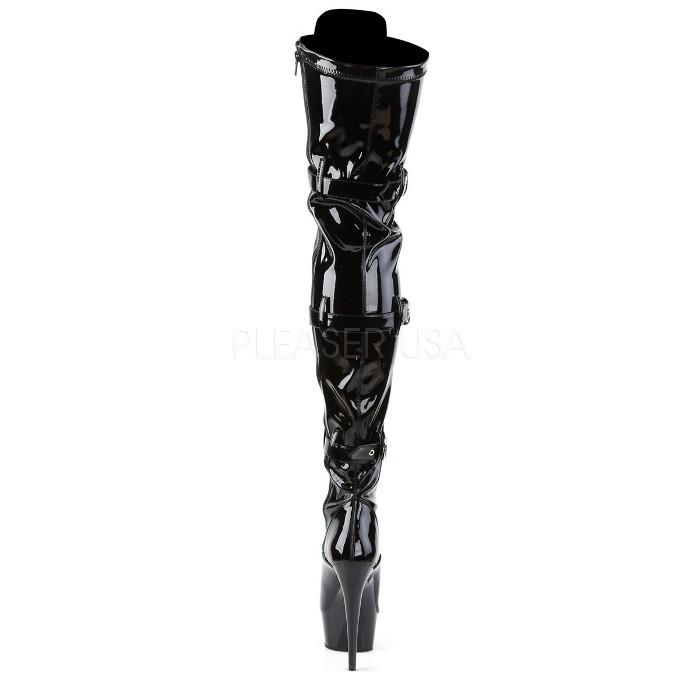 ニーハイブーツ サイハイブーツ 厚底 Pleaser プリーザー 15 cm ヒール レースアップ ハイヒール 黒 ブラック エナメル 大きいサイズ 靴 レディース メンズ 取寄｜dimples｜04