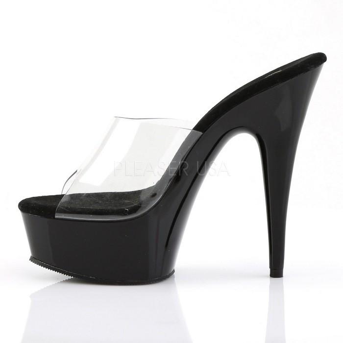キャバ ヒール ミュール サンダル 厚底 Pleaser プリーザー 15 cm ヒール 厚底サンダル ハイヒール 黒 ブラック クリア 大きいサイズ 靴 レディース メンズ 取寄 | Pleaser | 02