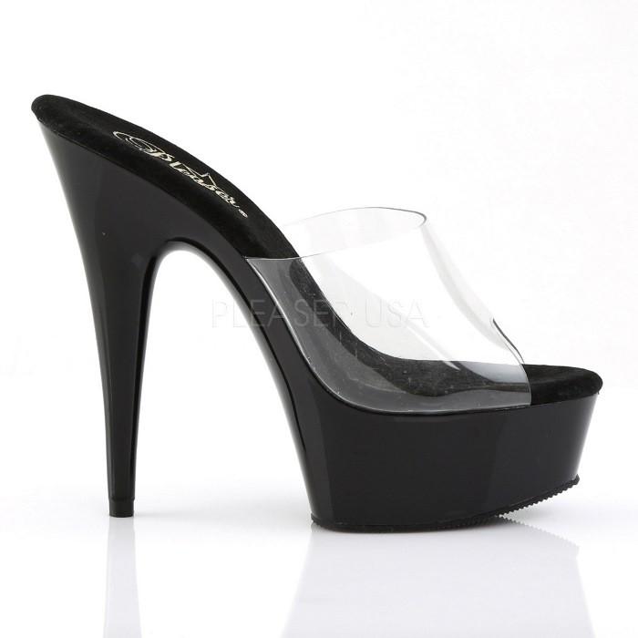 キャバ ヒール ミュール サンダル 厚底 Pleaser プリーザー 15 cm ヒール 厚底サンダル ハイヒール 黒 ブラック クリア 大きいサイズ 靴 レディース メンズ 取寄 | Pleaser | 04