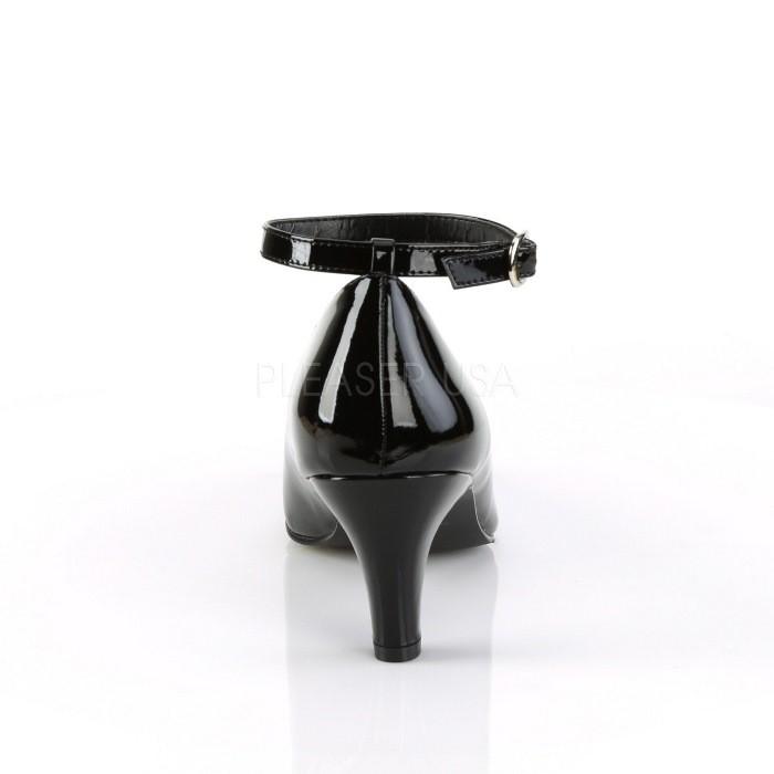 Pleaser プリーザー パンプス ローヒール 大きいサイズ 小さいサイズ 黒 ブラック エナメル 7 cm ヒール 8 cm ヒール 低め レディース メンズ ストラップ 取寄 | Pleaser | 03