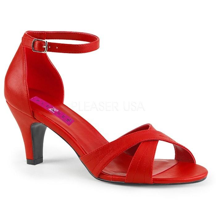 Pleaser プリーザー サンダル ローヒール 大きいサイズ 小さいサイズ 赤 レッド 7 cm ヒール 8 cm ヒール 低め レディース メンズ ピンヒール ストラップ 取寄 | Pleaser
