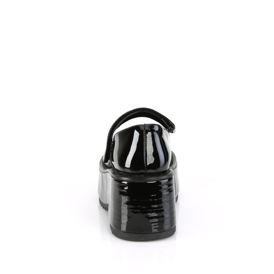 demonia デモニア パンプス 厚底 プラットフォーム 8 cm ヒール 黒 ブラック エナメル 甲ストラップ 大きいサイズ おでこ靴 ゴスロリ レディース メンズ 取寄 | Pleaser | 03
