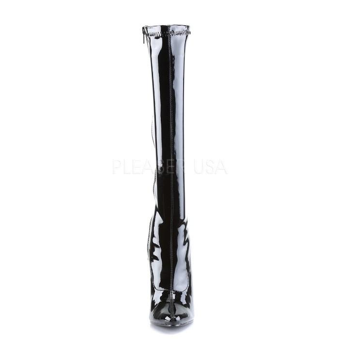 Pleaser プリーザー ハイヒール ロングブーツ 大きいサイズ 小さいサイズ 黒 ブラック エナメル 15 cm ヒール 高め レディース メンズ ポインテッドトゥ 取寄 | Pleaser | 01