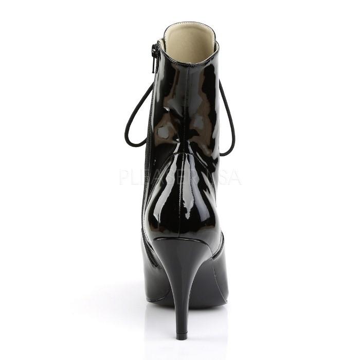 Pleaser プリーザー ハイヒール ショートブーツ 大きいサイズ 小さいサイズ 黒 ブラック エナメル 10 cm ヒール レディース メンズ レースアップ ジッパー 取寄 | Pleaser | 03