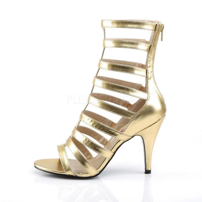 Pleaser プリーザー ハイヒール サマーブーツ 大きいサイズ 小さいサイズ 金色 ゴールド 10 cm ヒール 高め レディース メンズ オープントゥ ジッパー 取寄 | Pleaser | 02