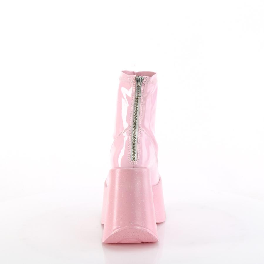 demonia デモニア 厚底 ショートブーツ アンクルブーツ 13 cm ヒール ピンク ホログラム スターカット 靴 大きいサイズ レディース メンズ DYNAMITE-100 取寄 | Pleaser | 03