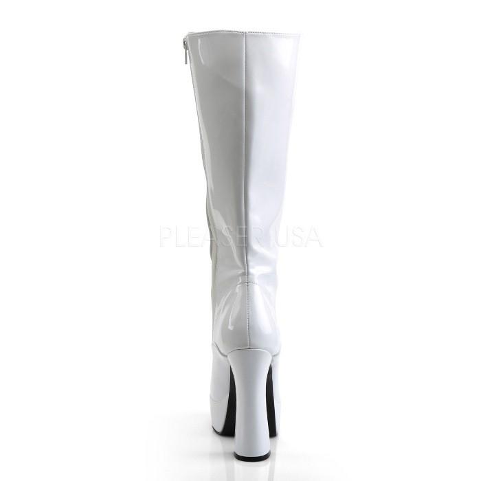 ロングブーツ 厚底 Pleaser プリーザー ブーツ 13 cm ヒール 白 ホワイト エナメル 太ヒール 編み上げ 大きいサイズ チャンキーヒール レディース メンズ 取寄 | Pleaser | 03