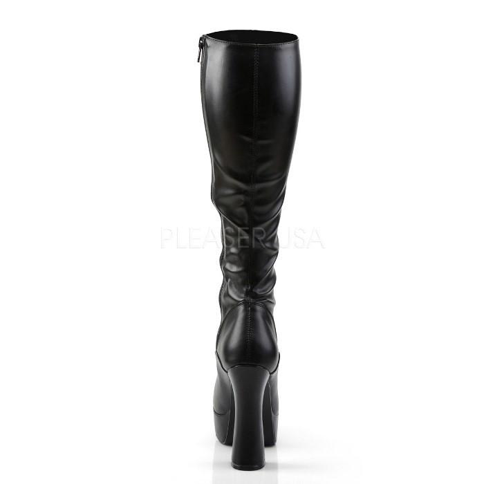 ロングブーツ 厚底 Pleaser プリーザー ブーツ 13 cm ヒール 黒 ブラック つや消し アーモンドトゥ 太ヒール 編み上げ チャンキーヒール レディース メンズ 取寄 | Pleaser | 03