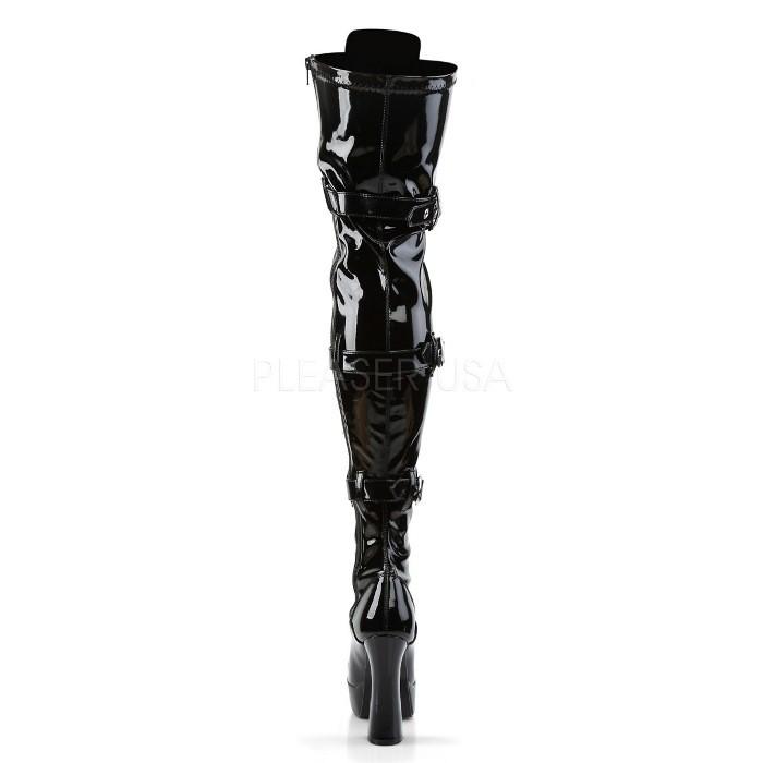 ニーハイブーツ サイハイブーツ 厚底 Pleaser プリーザー 13 cm ヒール 黒 ブラック エナメル レースアップ ハイヒール 大きいサイズ レディース メンズ 取寄｜dimples｜04