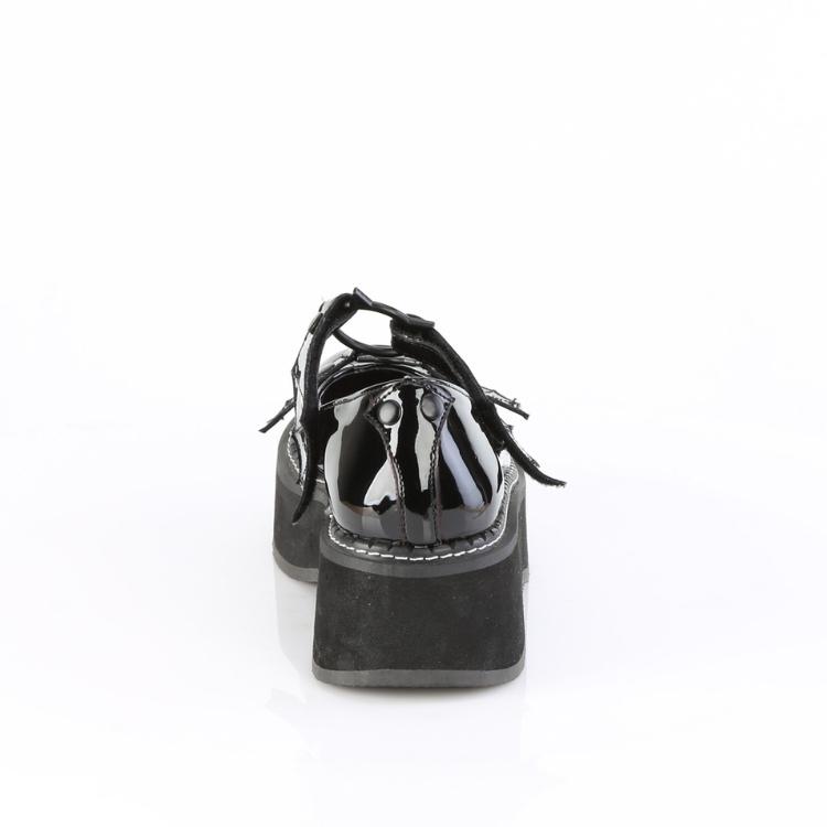 demonia デモニア パンプス 厚底 5cm ヒール 黒 ブラック エナメル ローファー プラットフォーム ストラップ 大きいサイズ ゴシック 靴 シューズ EMILY-23 取寄 | Pleaser | 03