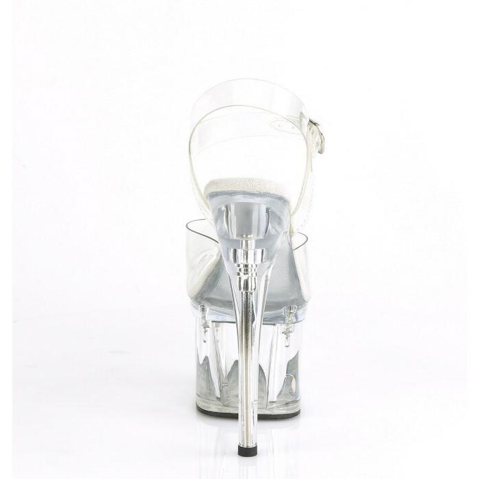キャバ サンダル 厚底 Pleaser プリーザー 18 cm ヒール ハイヒール ピンヒール クリア ストラップ 靴 超厚底 レディース メンズ 大きいサイズ シューズ 取寄 | Pleaser | 03