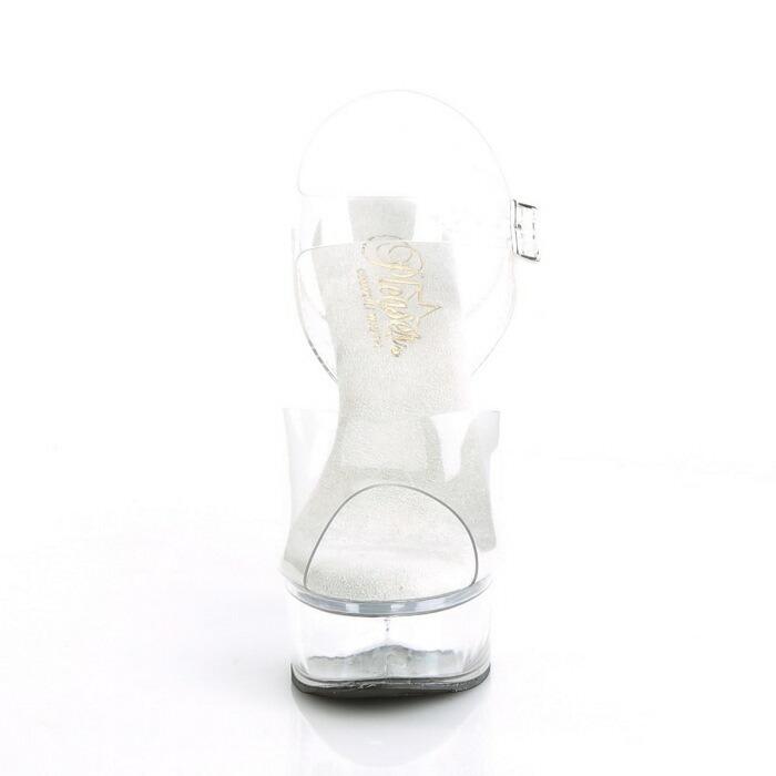 Pleaser プリーザー キャバ ヒール サンダル 厚底 レディース メンズ 15 cm ヒール クリア クリアヒール クリアアッパー ハイヒール 大きいサイズ あり 取寄 | Pleaser | 01
