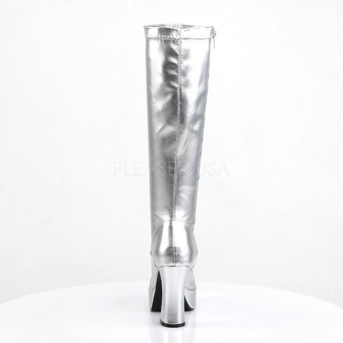 Pleaser プリーザー ロングブーツ レディース メンズ 10cm ヒール 銀色 シルバー 大きいサイズ 小さいサイズ 厚底靴 チャンキーヒール ジッパー シューズ 取寄 | Pleaser | 03