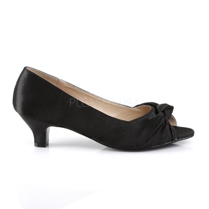 Pleaser プリーザー パンプス ローヒール 大きいサイズ 小さいサイズ 黒 ブラック サテン 5 cm ヒール 低め レディース メンズ ピンヒール オープントゥ 取寄 | Pleaser | 04