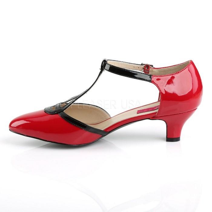 Pleaser プリーザー パンプス ローヒール 大きいサイズ 小さいサイズ 赤 レッド 黒 ブラック エナメル 5 cm ヒール 低め レディース メンズ Tストラップ 取寄 | Pleaser | 02