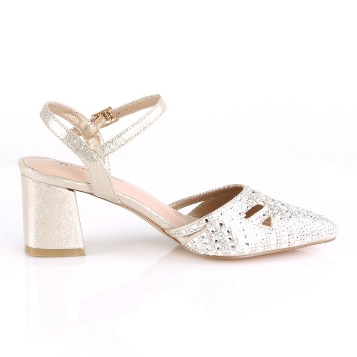 Pleaser プリーザー サンダル 7 cm ヒール シャンパン ストラップ ラインストーン ポインテッドトゥ チャンキーヒール レディース メンズ 大きいサイズ 靴 取寄 | Pleaser | 04