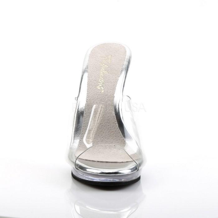 キャバ ヒール ミュール サンダル Pleaser プリーザー 11 cm 12 センチ ヒール クリア 銀 シルバー ハイヒール ピンヒール クリアヒール レディース メンズ 取寄 | Pleaser | 01