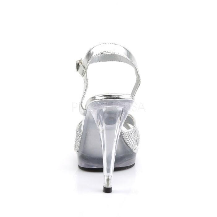 キャバ ヒール サンダル Pleaser プリーザー 11 cm 12 センチ ヒール 銀 シルバー クリア ラメ クリアヒール ストラップ ハイヒール レディース メンズ 取寄 | Pleaser | 03