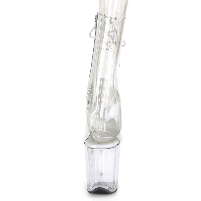 Pleaser プリーザー 20cm ヒール ブーツサンダル ショートブーツ 厚底 クリア 背面 編み上げ オープントゥ 小さいサイズ 大きいサイズ ジッパー ハイヒール 取寄 | Pleaser | 01