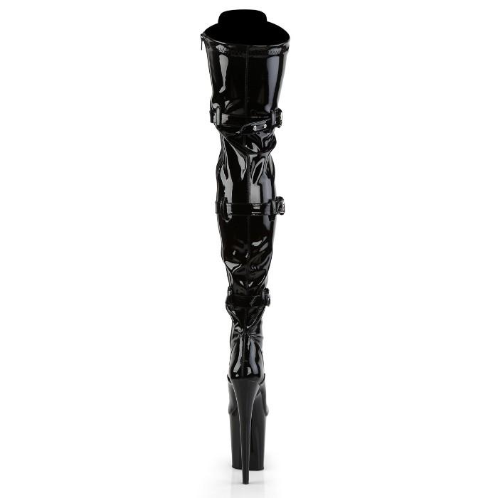 ニーハイブーツ サイハイブーツ オーバーニーブーツ 厚底 20cm ヒール Pleaser プリーザー 黒 ブラック エナメル 編み上げ 大きいサイズ レディース メンズ 取寄 | Pleaser | 03