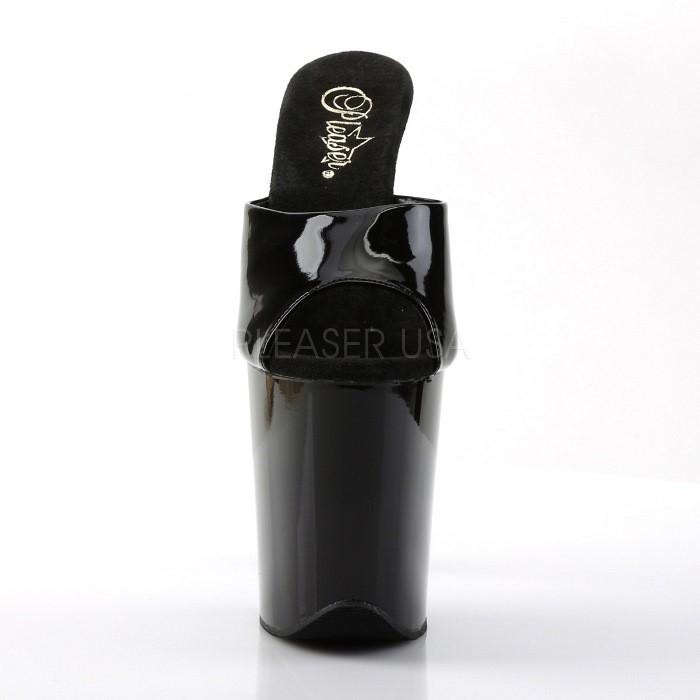 Pleaser プリーザー ミュール サンダル 厚底 20 cm ヒール 高め 黒 ブラック エナメル ピンヒール ハイヒール 靴 超厚底 レディース メンズ 大きいサイズ 取寄 | Pleaser | 01