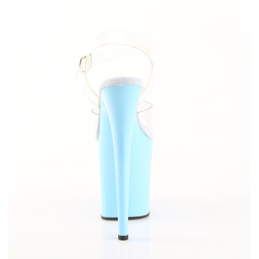Pleaser プリーザー ヒール 20cm 厚底 サンダル ポールダンス 用 ヒール クリア アンクルストラップ 大きいサイズ 対応 水色 靴 シューズ FLAMINGO-808 | Pleaser | 03