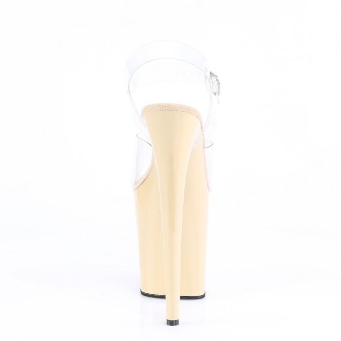 20 cm ヒール 厚底 キャバ サンダル Pleaser プリーザー 大きいサイズ 靴 超厚底 ハイヒール ピンヒール ストラップ クリア クリーム色 レディース メンズ 取寄 | Pleaser | 03