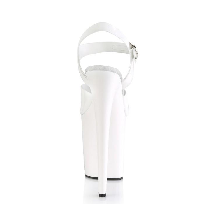 20 cm ヒール 厚底 キャバ サンダル Pleaser プリーザー 大きいサイズ 靴 超厚底 ハイヒール ピンヒール ストラップ 白 ホワイト TPU レディース メンズ 取寄 | Pleaser | 03