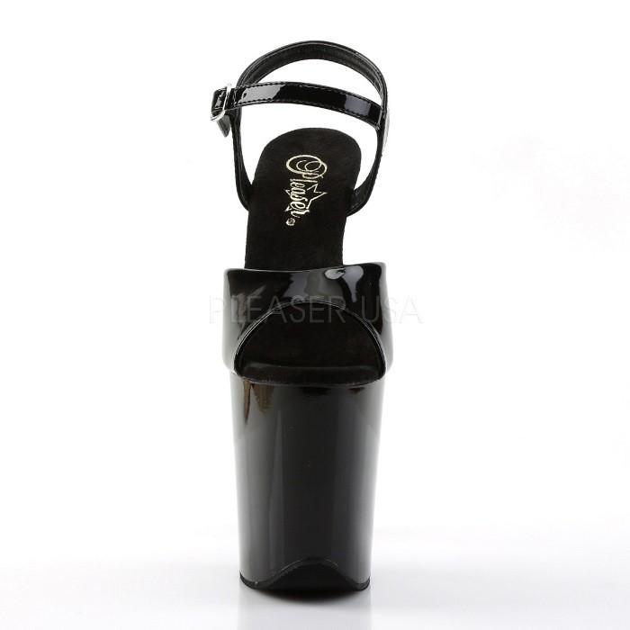 20 cm ヒール 高め 厚底 キャバ サンダル Pleaser プリーザー 大きいサイズ 靴 超厚底 ハイヒール ストラップ 黒 ブラック エナメル レディース メンズ 即納 | Pleaser | 01