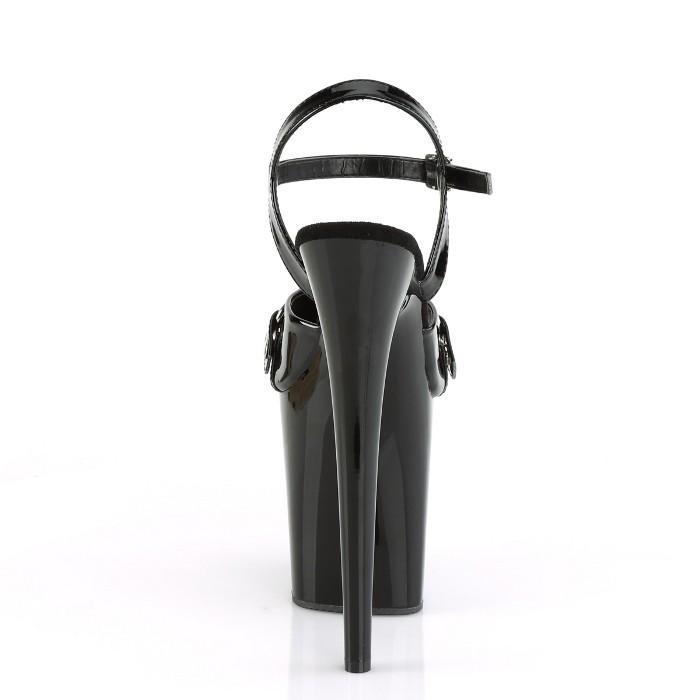 20 cm ヒール 厚底 キャバ サンダル Pleaser プリーザー 大きいサイズ 靴 超厚底 ハイヒール ストラップ ボール 黒 ブラック エナメル レディース メンズ 取寄 | Pleaser | 03