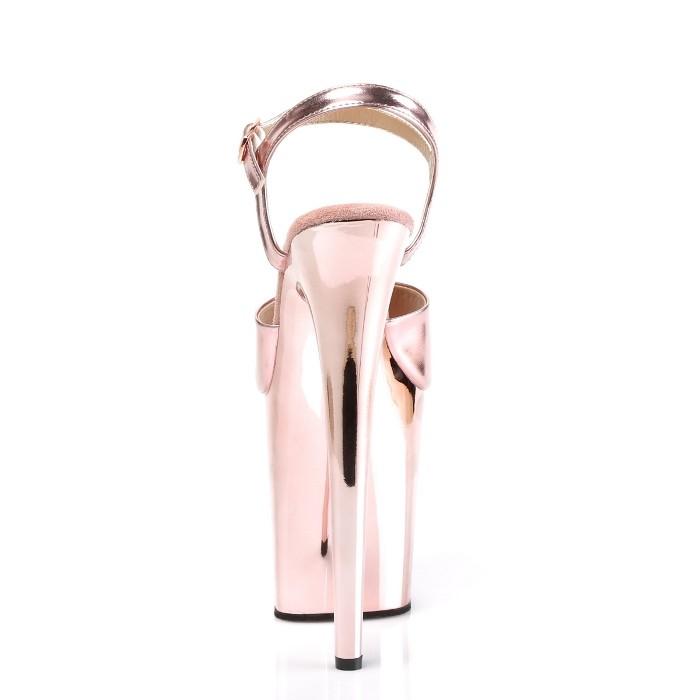 20 cm ヒール 厚底 キャバ サンダル Pleaser プリーザー 大きいサイズ 靴 超厚底 ハイヒール ストラップ クロム ローズゴールド 合皮 レディース メンズ 取寄 | Pleaser | 03