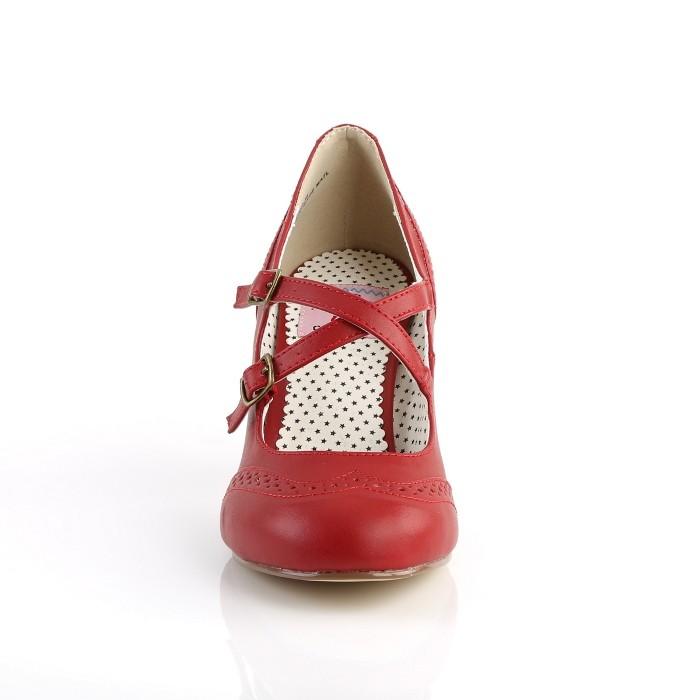 Pleaser プリーザー ローヒール パンプス 7.5 cm ヒール 低め 赤 レッド 合皮 大きいサイズ 小さいサイズ レディース メンズ クロスストラップ 靴 シューズ 取寄 | Pleaser | 01