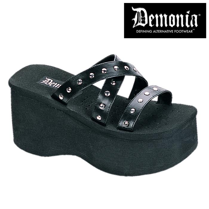 デモニア DEMONIA 9 Pleaser demonia デモニア サンダル 厚底 9 cm ヒール 黒