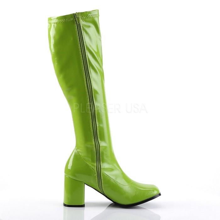 Pleaser ロングブーツ レディース メンズ ローヒール ストレッチ