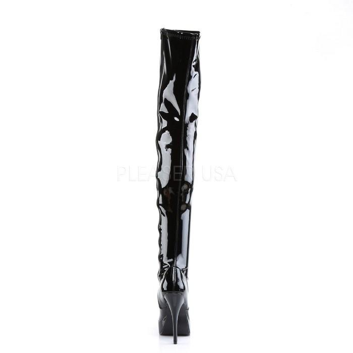 Pleaser プリーザー ニーハイブーツ サイハイブーツ 厚底 黒 ブラック エナメル 13 cm ヒール レディース メンズ ハイヒール 大きいサイズ 小さいサイズ 靴 取寄 | Pleaser | 03