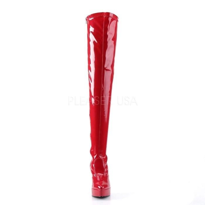 Pleaser プリーザー ニーハイブーツ サイハイブーツ 厚底 赤 レッド エナメル 13 cm ヒール レディース メンズ ハイヒール 大きいサイズ 小さいサイズ 靴 取寄 | Pleaser | 01