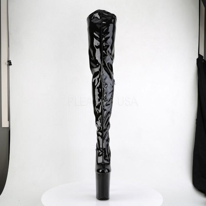 新品未使用 Pleaser サイハイ ブーツ ハイヒール コスプレ 黒 エナメル Pleaser（プリーザー） サイハイブーツ ニーハイブーツ 黒 エナメル