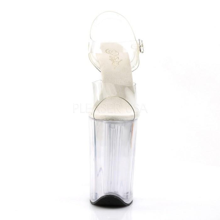 Pleaser プリーザー サンダル 23cm ヒール クリアヒール クリア ストラップ オープントゥ ハイヒール ピンヒール レディース メンズ 大きいサイズ シューズ 取寄 | Pleaser | 01